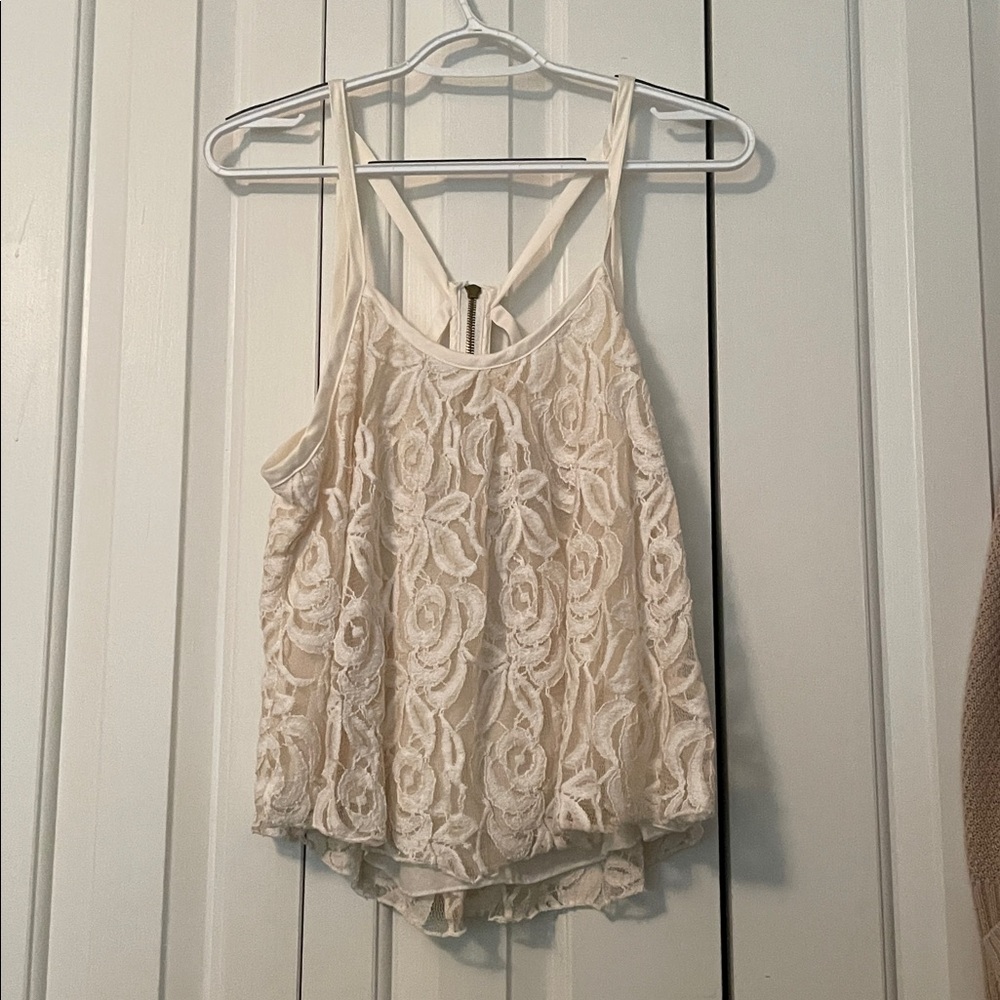 American Rag Cream Lace Tank Top